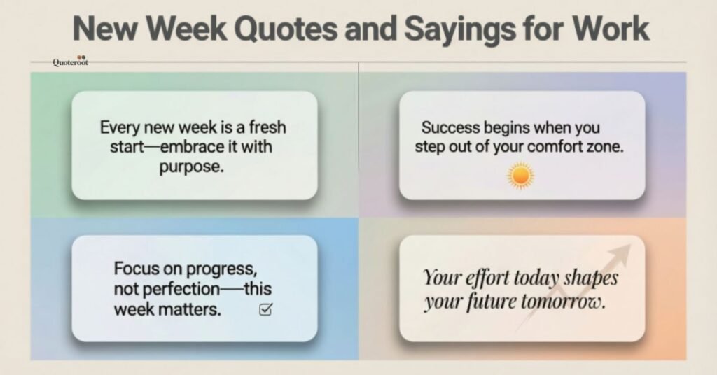 New Week Quotes and Sayings for Work
