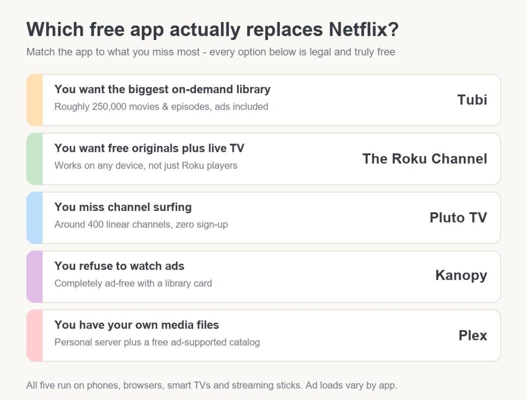 apps like netflix but free quick comparison